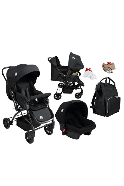 4 Baby Olympus Çift Yönlü Bebek Arabası Puset Çanta Beşik Fırsat Seti Antrasit görsel 5