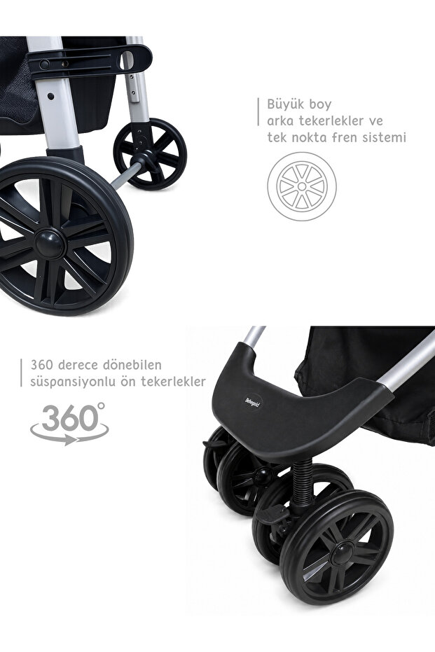 BEBEGOLD Travel Sistem, Çift Yönlü, ( Seyahat Sistem ) Bebek Arabası PREMIUM görsel 4