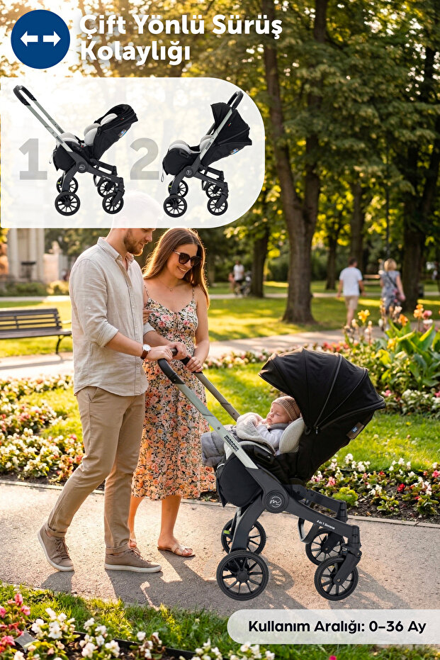 maccon Serena 4 in 1; Ana Kucağı & Oto Koltuğa Dönüşen Çift Yönlü Bebek Arabası görsel 5