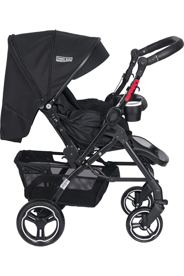 Tommybaby Tornado Plus Black Alüminyum Lüx Çift Yön Bebek Arabası görsel 2