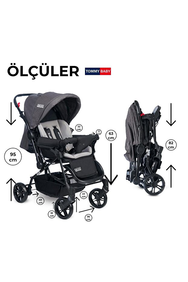 Tommybaby Elegant Çift Yönlü Bebek Arabası görsel 2