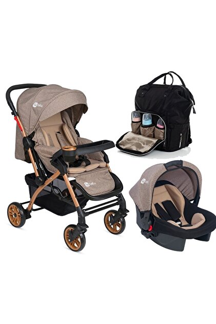 4 Baby Treval Sistem Bebek Arabası Taşıma Puseti Ve Anne Bebek Bakım Çantası görsel 5