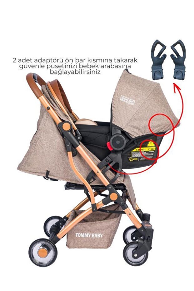 Tommybaby 10 Parça Bebek Çeyiz Seti Kabin Travel Bebek Arabası Puset Beşik Yürüteç Mama Sandalyesi Ana Kucağı görsel 5
