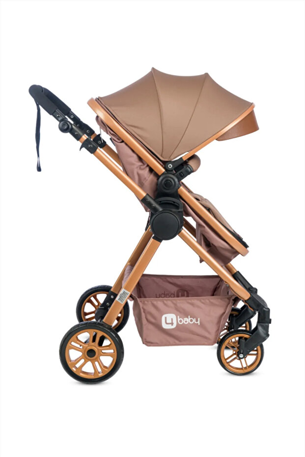 4 Baby Cool Kahve Çift Yönlü Bebek Arabası görsel 4