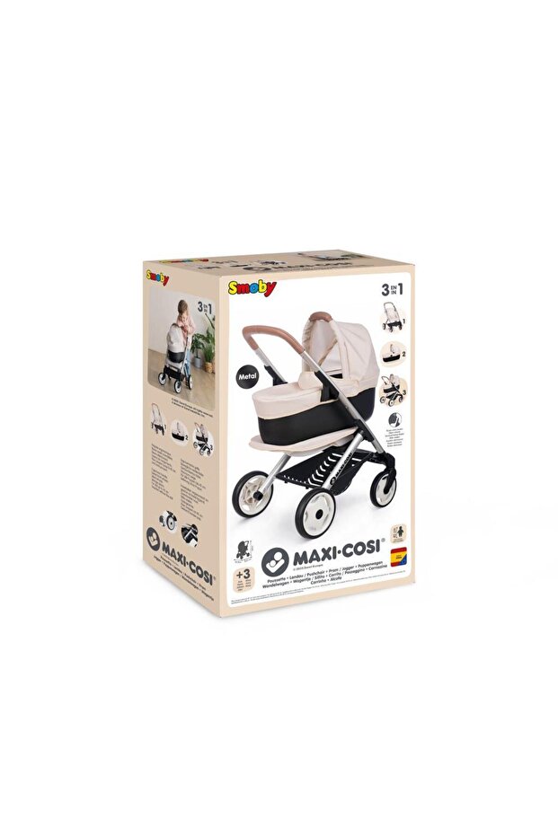 Smoby Maxi-Cosi&Quinny 3'ü 1 Arada Oyuncak Bebek Arabası - Bej 253122 görsel 5
