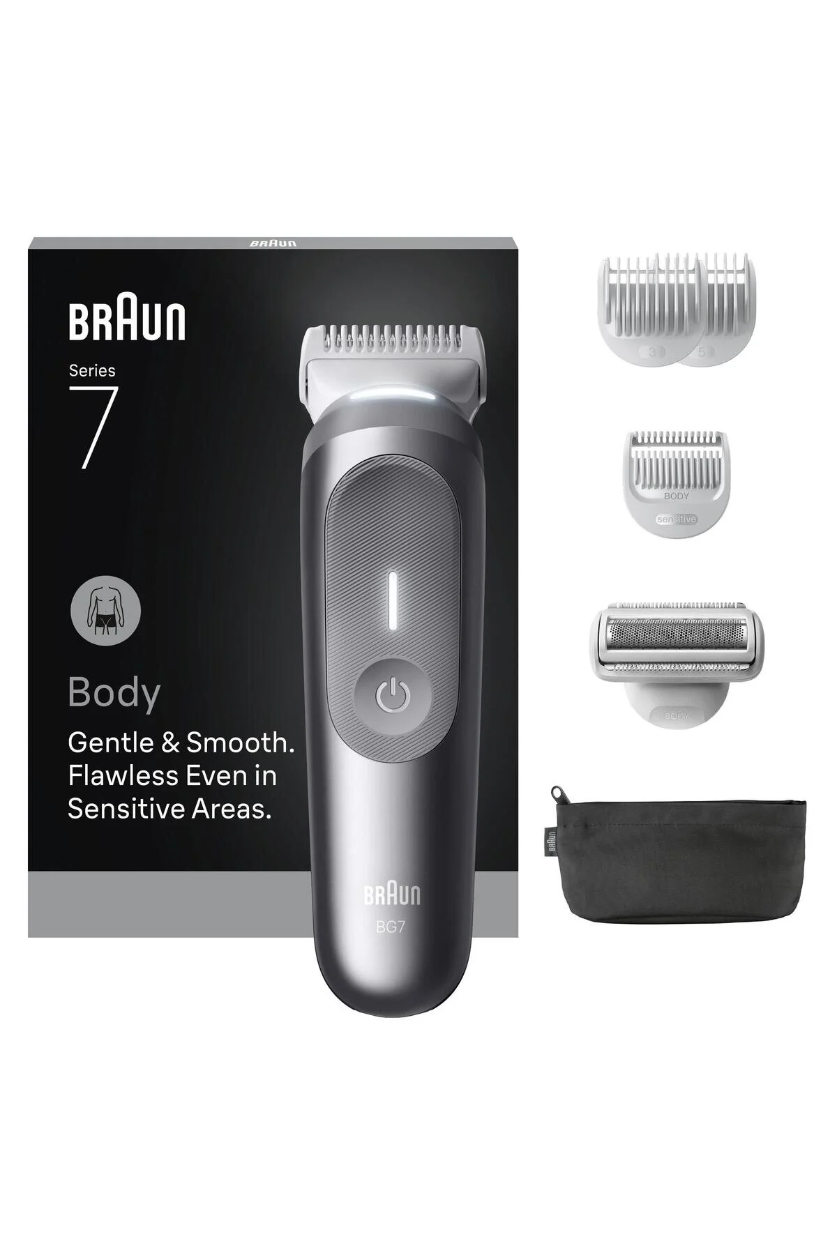 Braun Vücut Tıraş Makinesi Series 7, +6 Aksesuar, Kompakt, SmartLight, BG7550