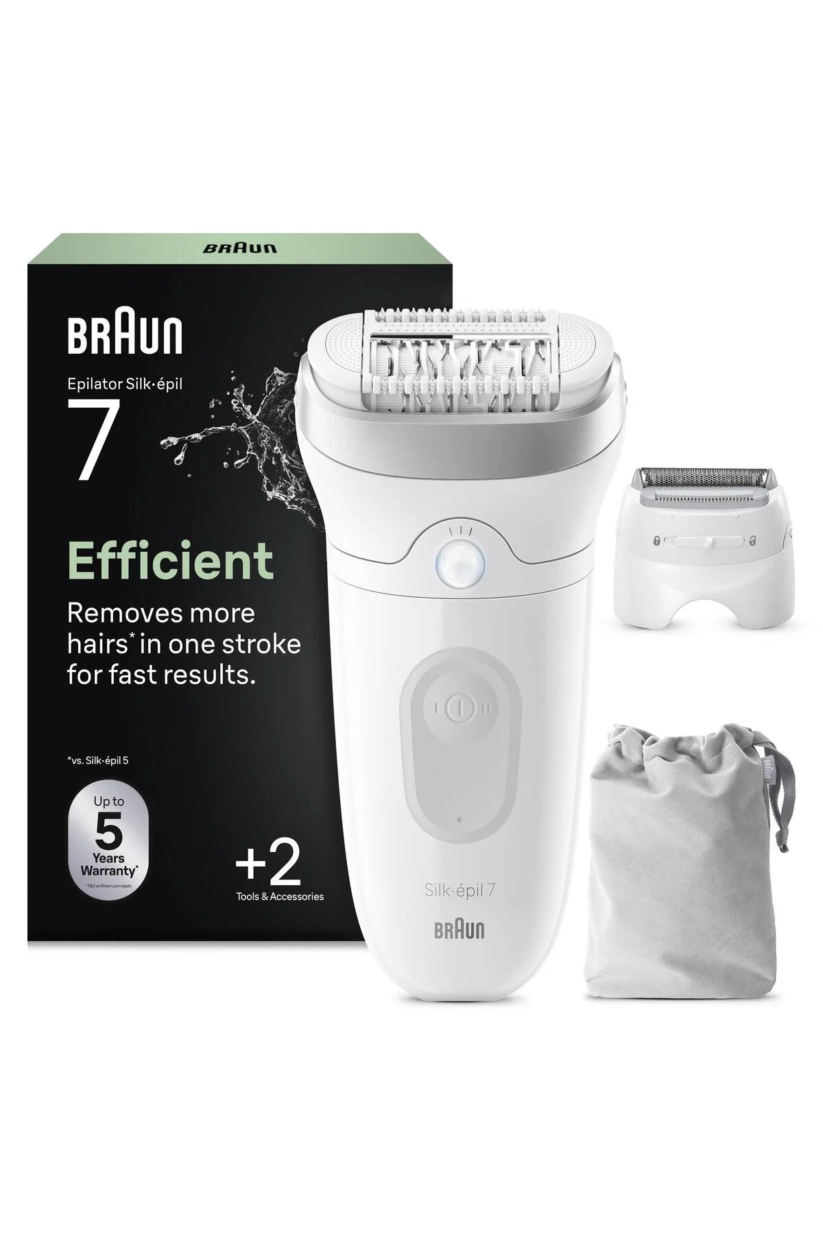 Braun Silk·épil 7 Epilatör, Islak ve Kuru, Kalıcı Pürüzsüz Cilt, 7-041