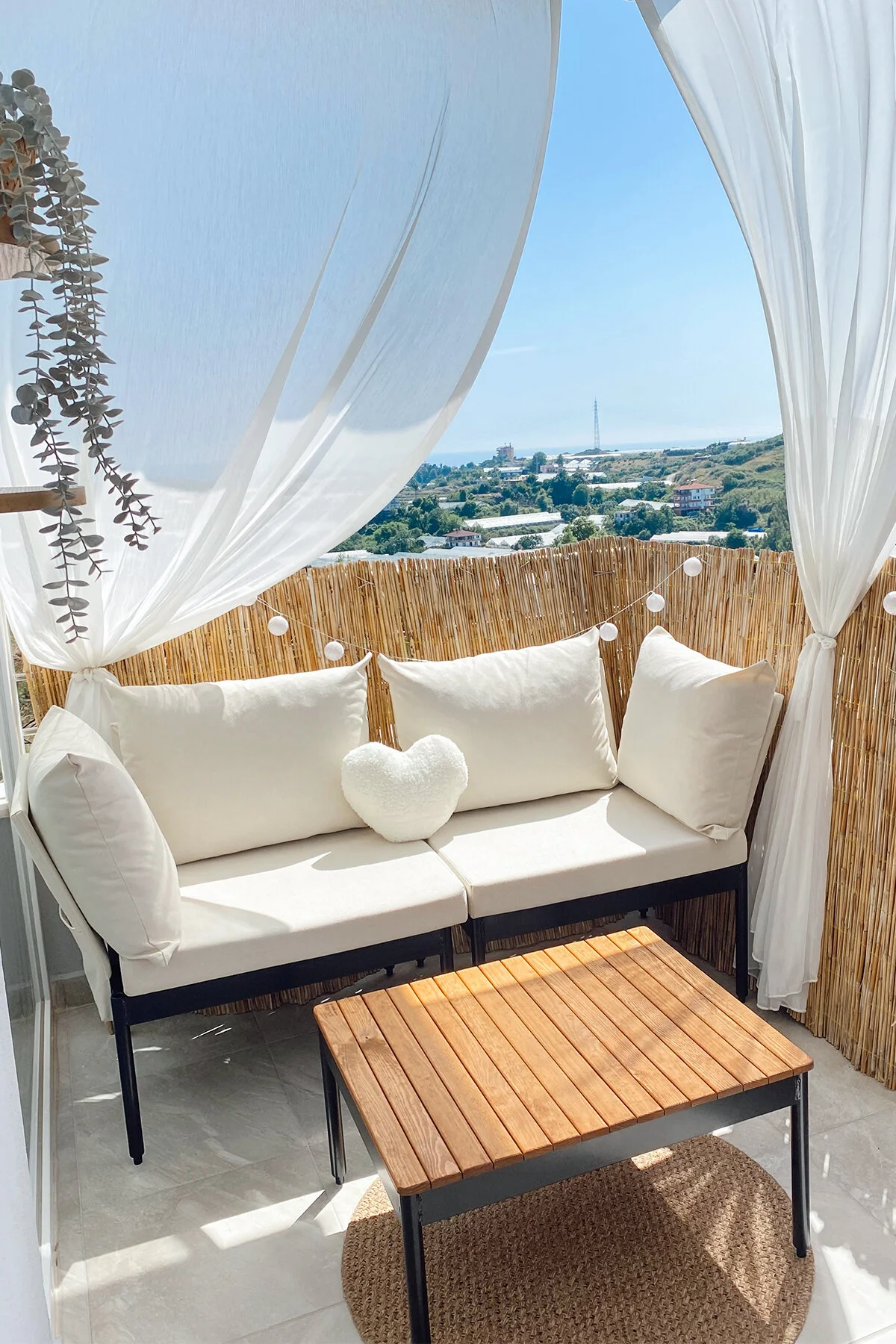 limni home Mini Multilounge Bahçe Balkon Mobilyasi, Şezlong, Krem