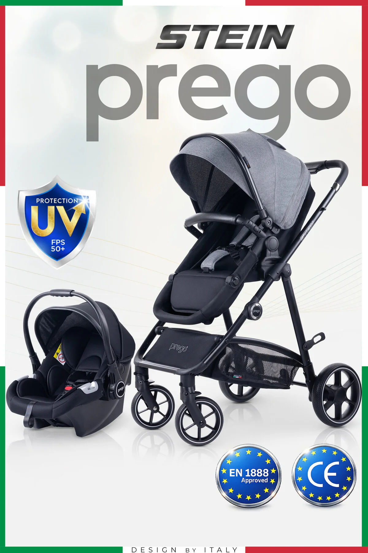 Prego Stein Çift Yönlü Portbebeli Travel Sistem Bebek Arabası UV Tenteli Range